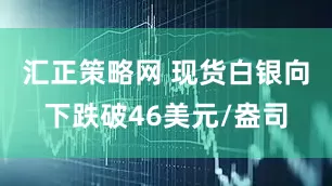 汇正策略网 现货白银向下跌破46美元/盎司
